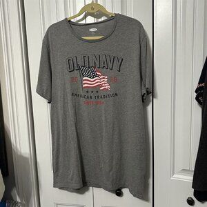 Old Navy 2020 American Flag Men’s Shirt XL Tall Gray Patriotic Tradition